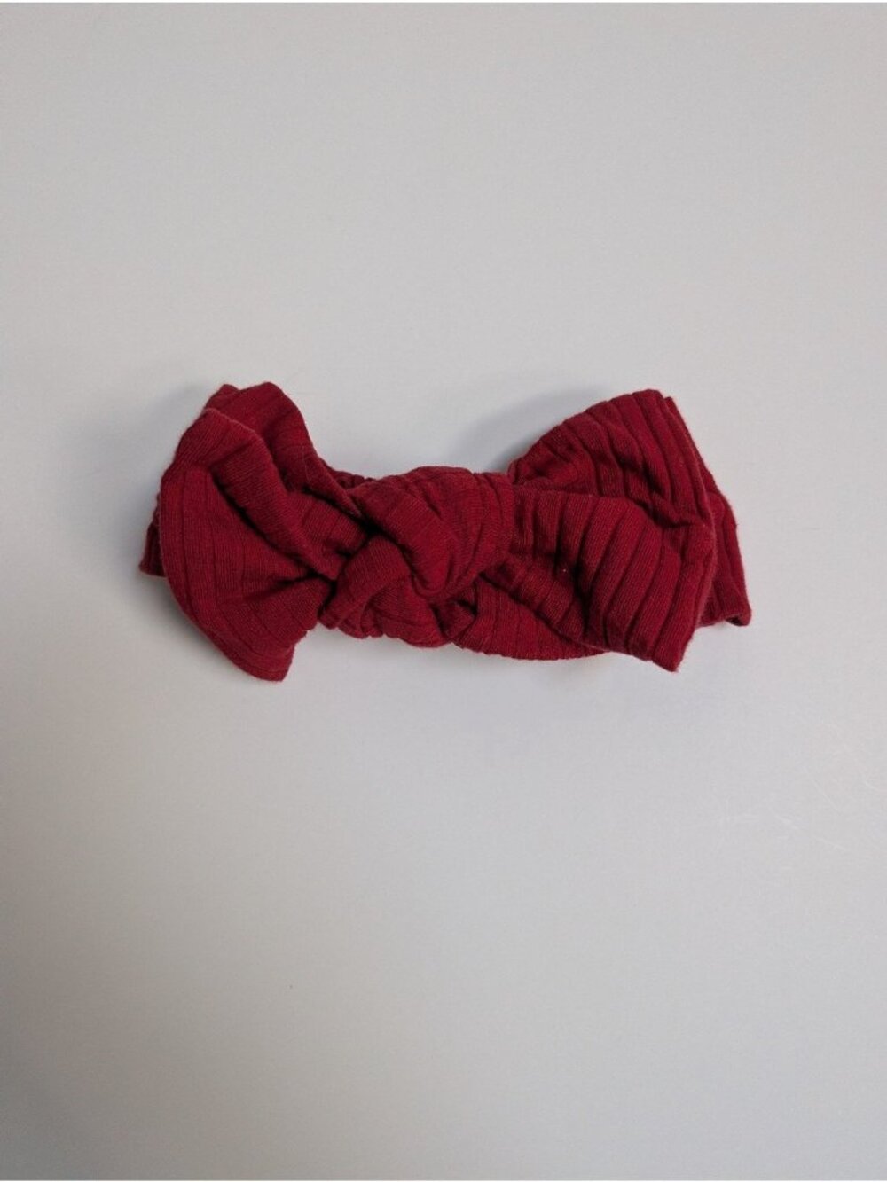 Kate Quinn Organic Cotton Wide Rib Large Bow Headband Red